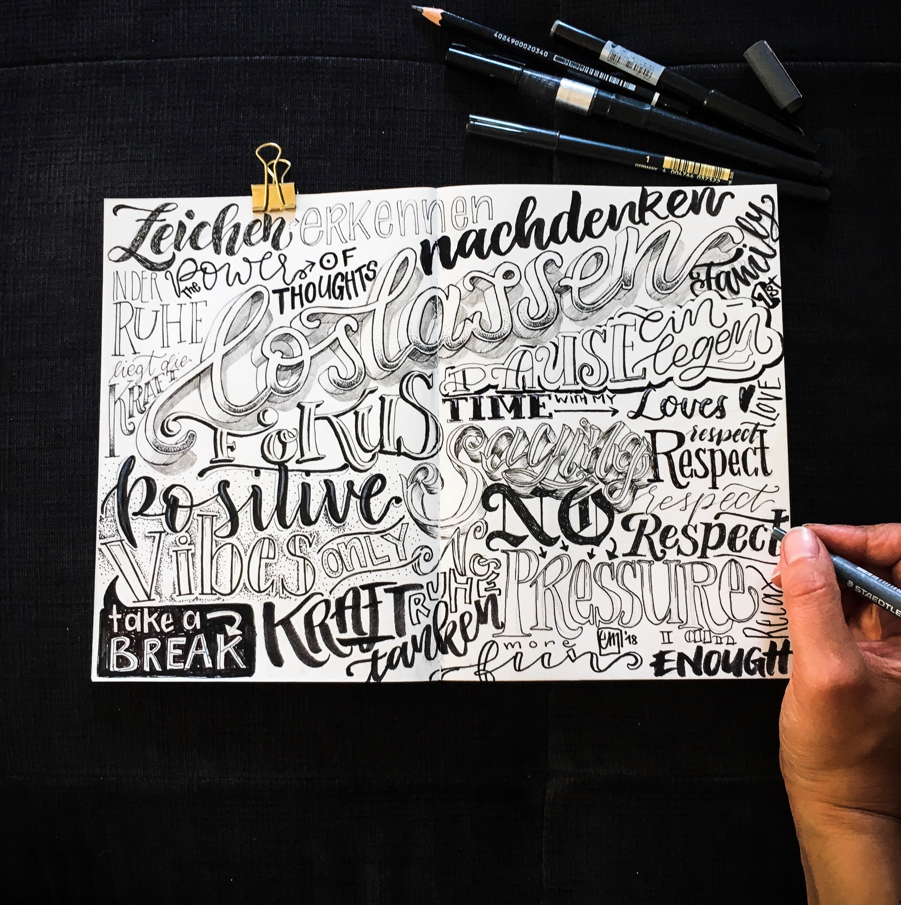 lettering skizzenbuch sketchbook Emma mendel